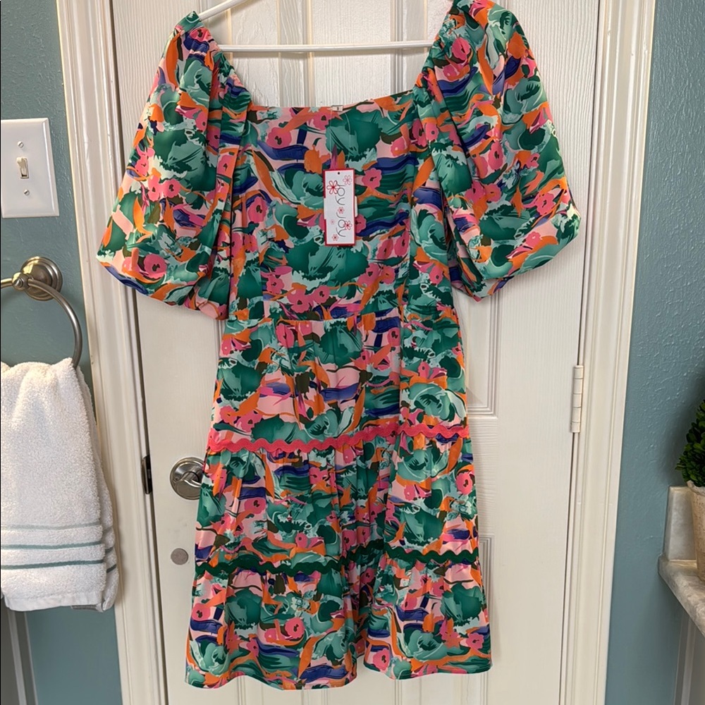 Joy Joy Floral Ric Rac Dress - Picture 2 of 3